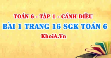Bài 1 trang 16 SGK Toán 6 tập 1 Cánh Diều